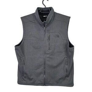 Mens The North Face Gray WindWall Sleeveless Vest Jacket Full Zip Polyester XL